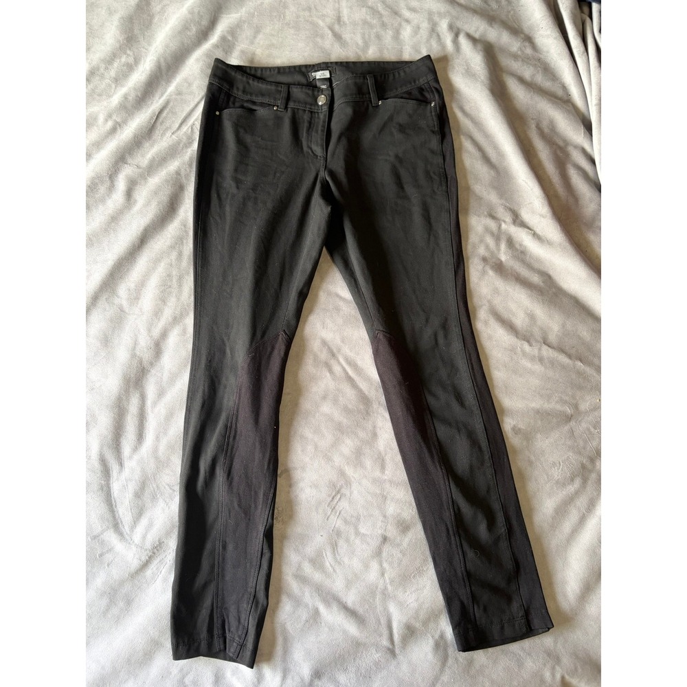White House Black Market Blanc Black Equestrian Knee Patch Slim Pants 10R